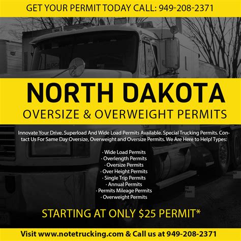 north dakota overweight truck permits.